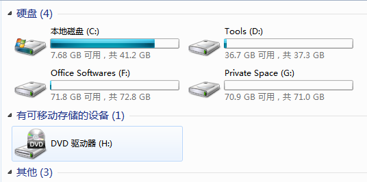 磁盘隐藏成功