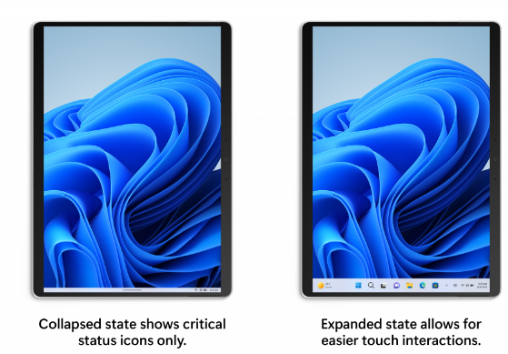 微软 Windows 11 针对平板电脑优化的任务栏已经面向所有用户推出