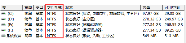 硬盘转换文件系统格式